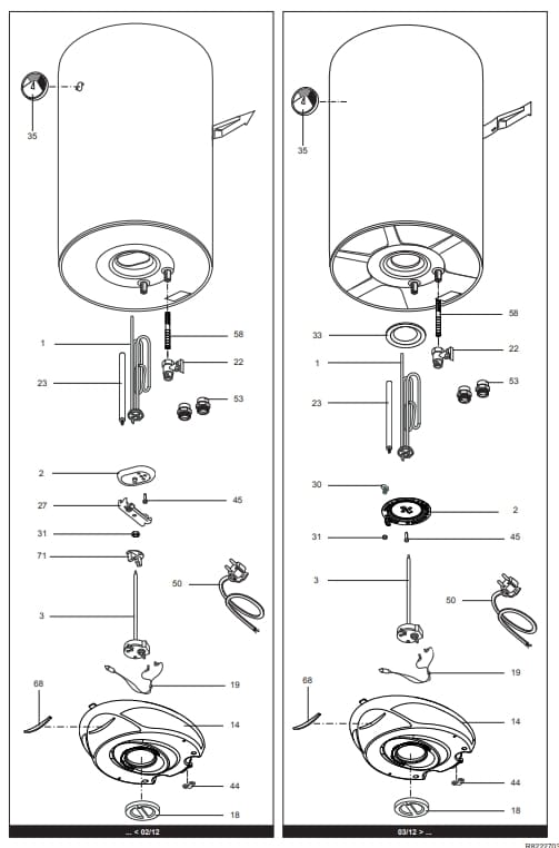 Запчасти Ariston PRO R 100 V 1,8K PL купить в Уфе